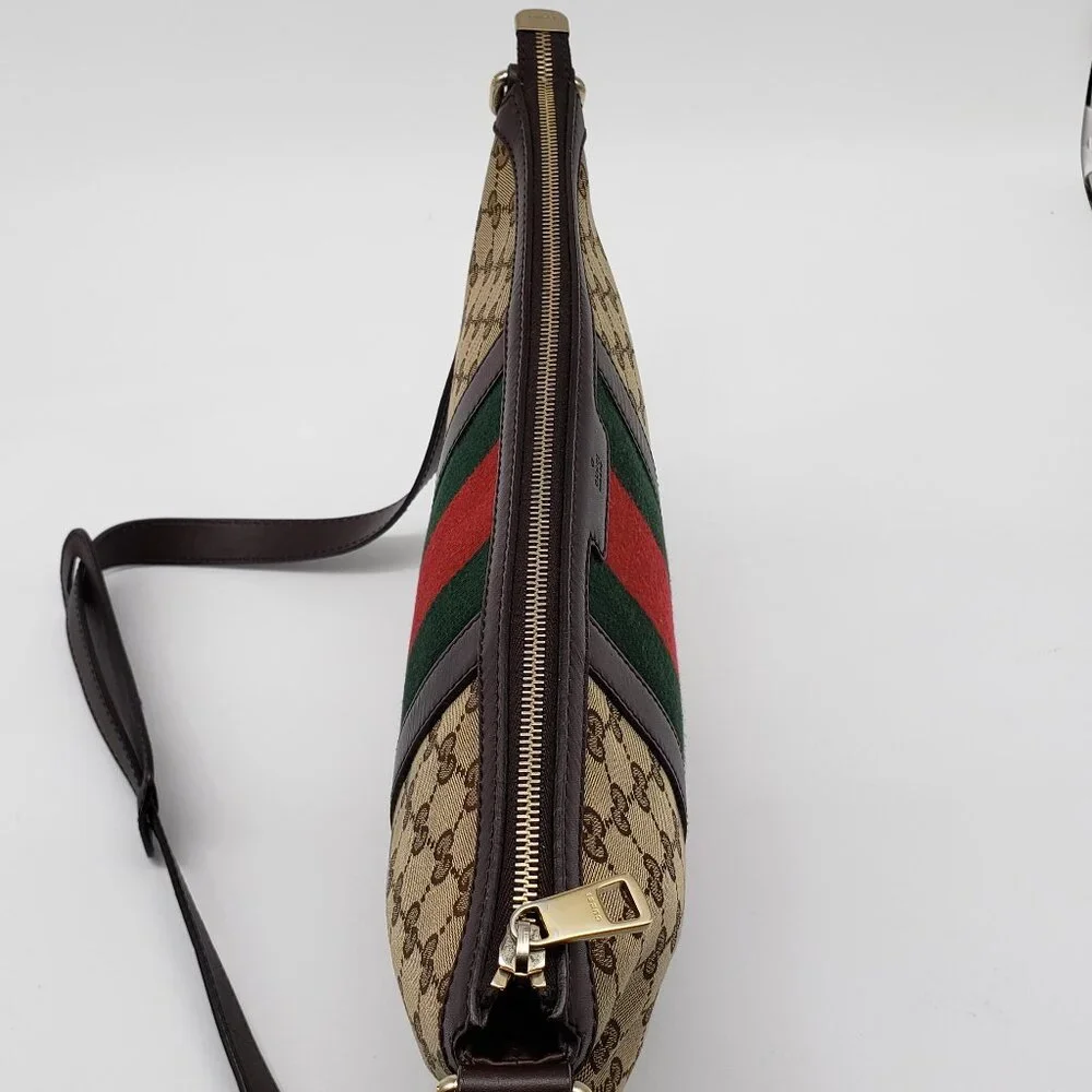 Authentic Gucci Ophidia GG Supreme Crossbody/Web Stripe Canvas Shoulder Bag - Picture 6 of 16